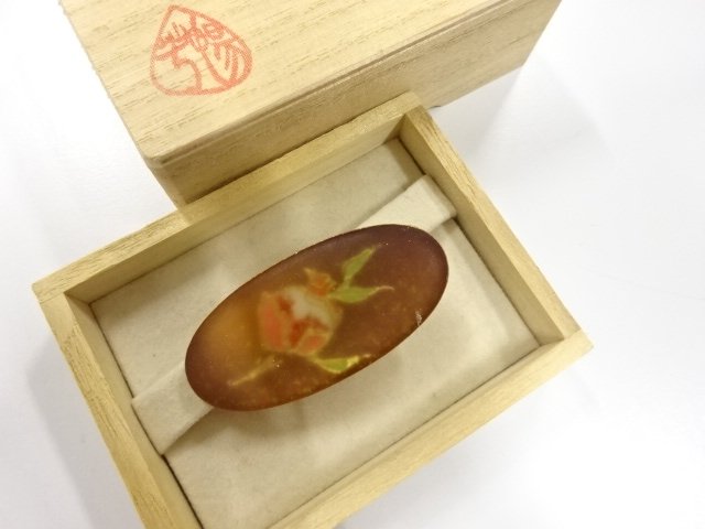 JAPANESE KIMONO / ANTIQUE GLASS OBIDOME (SASH CLIP)